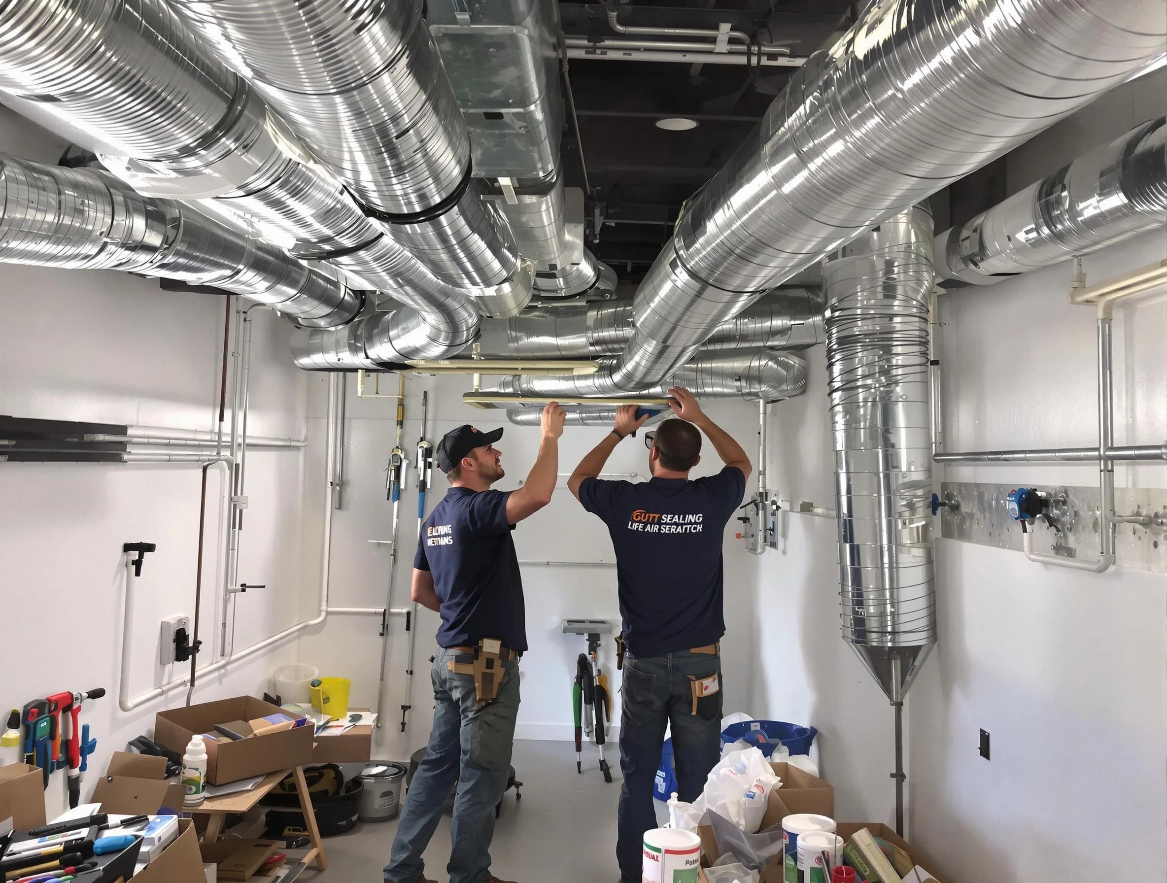 Argo Air Duct Cleaning technician applying professional duct sealing solutions in Argo