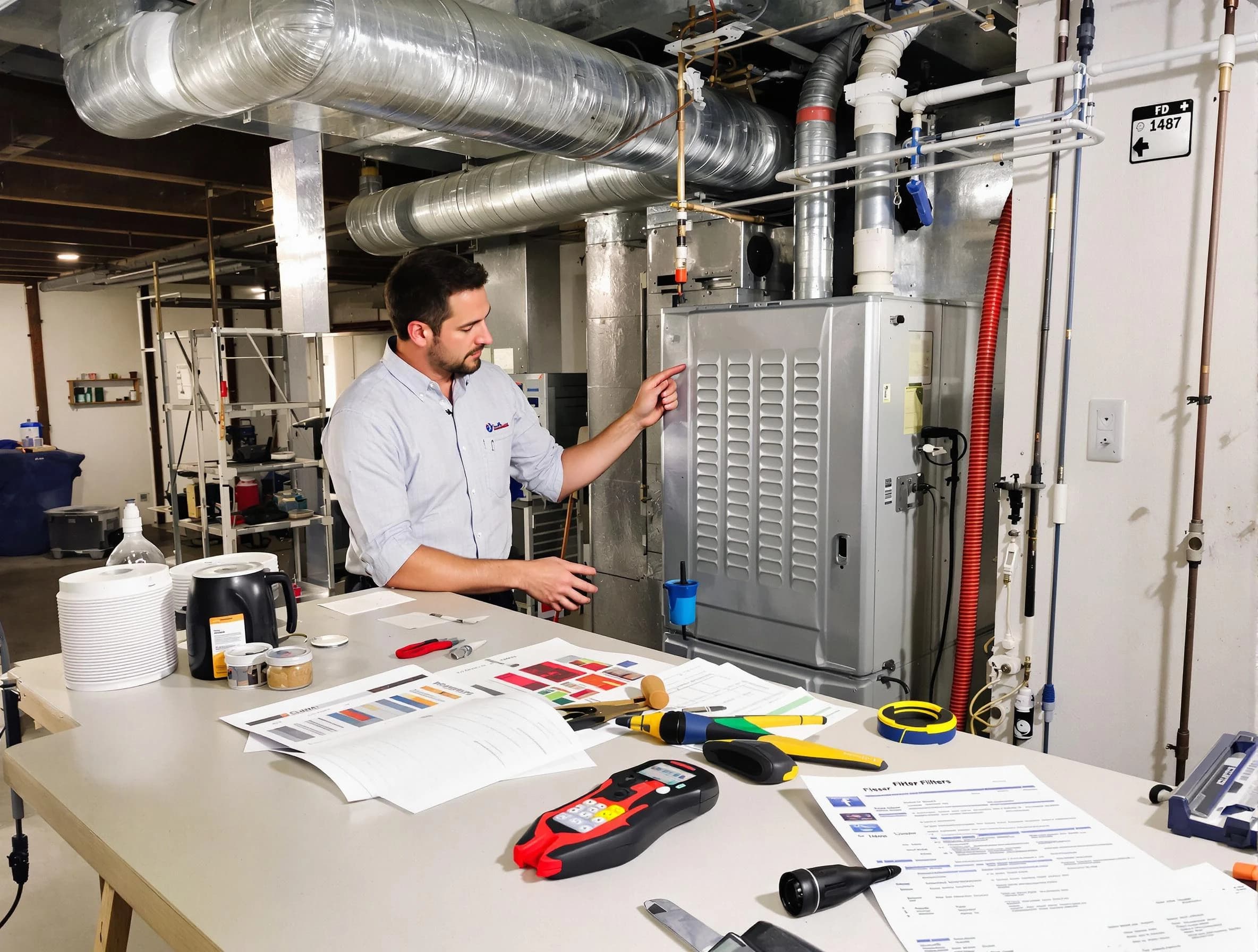 Argo Air Duct Cleaning inspector conducting detailed filter system evaluation using professional diagnostic tools in Argo