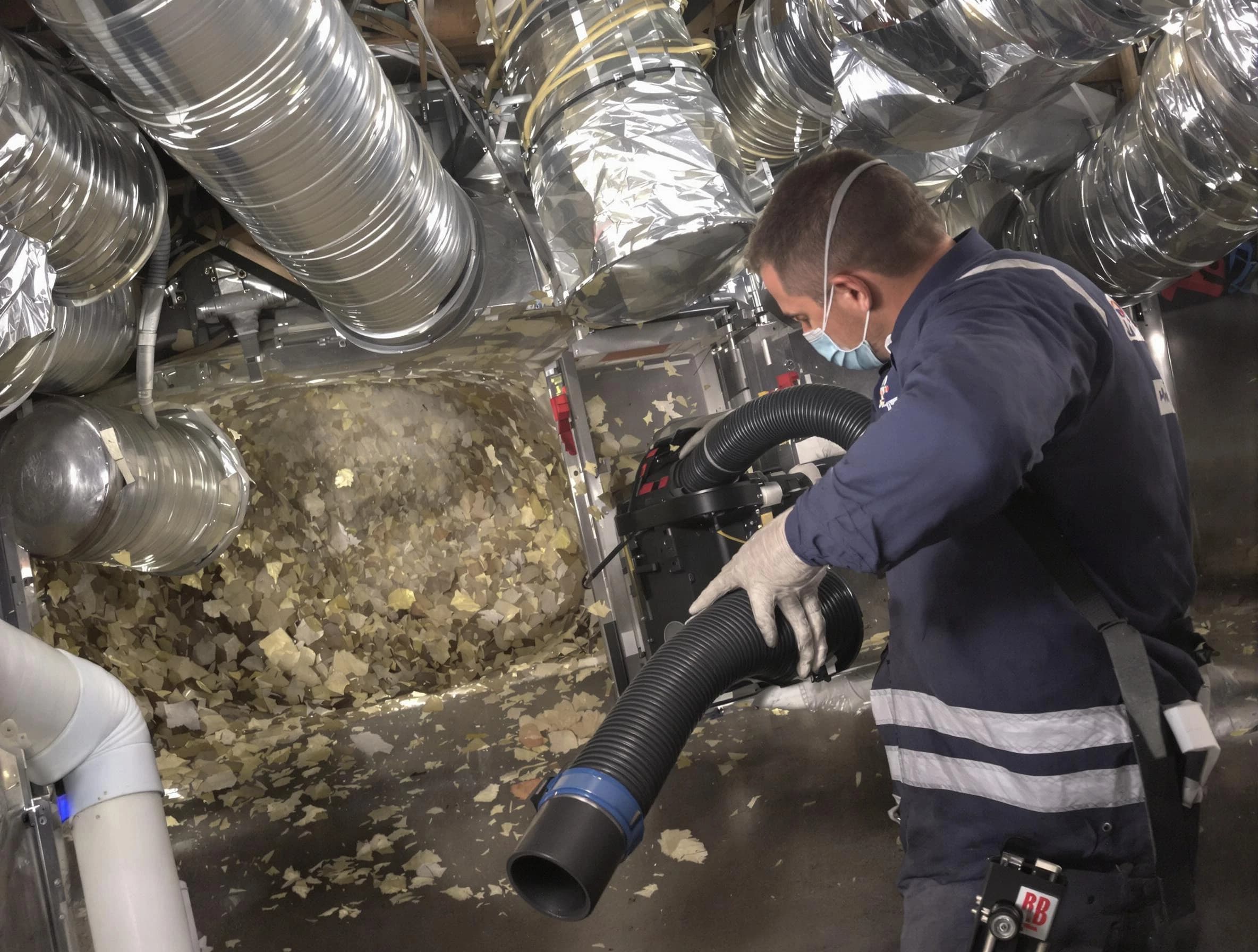 Argo Air Duct Cleaning specialist operating negative pressure cleaning equipment for thorough duct maintenance in Argo