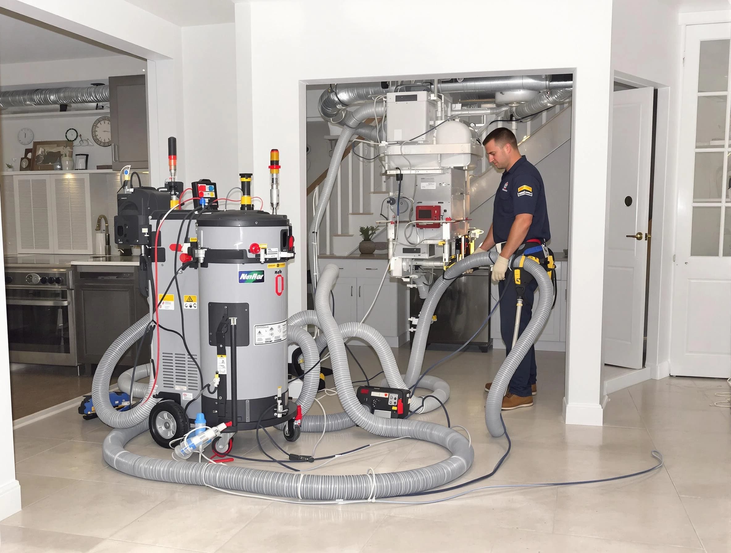 Argo Air Duct Cleaning technician operating negative pressure cleaning equipment for thorough duct maintenance in Argo