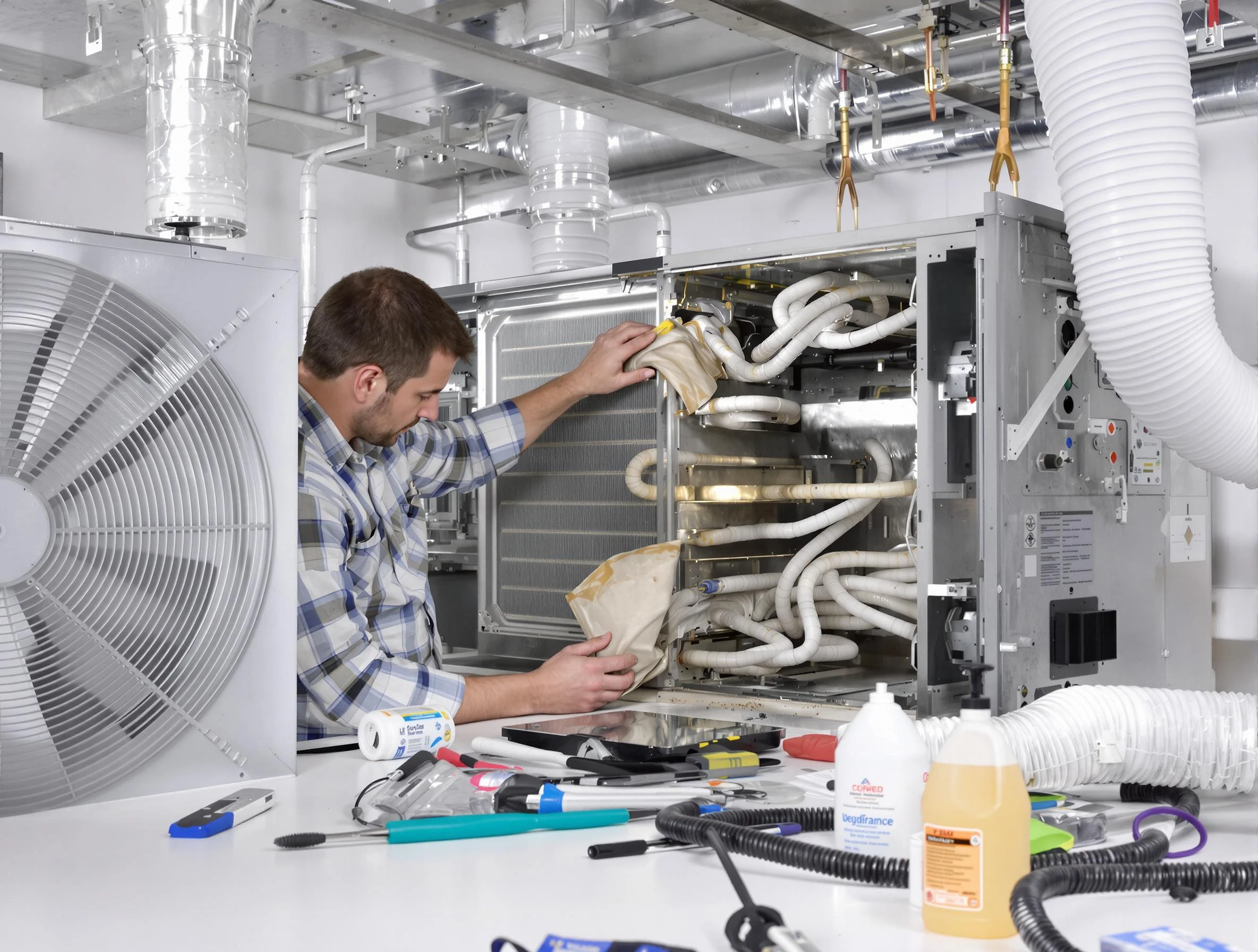 Argo Air Duct Cleaning specialist performing precision AC coil cleaning in Argo