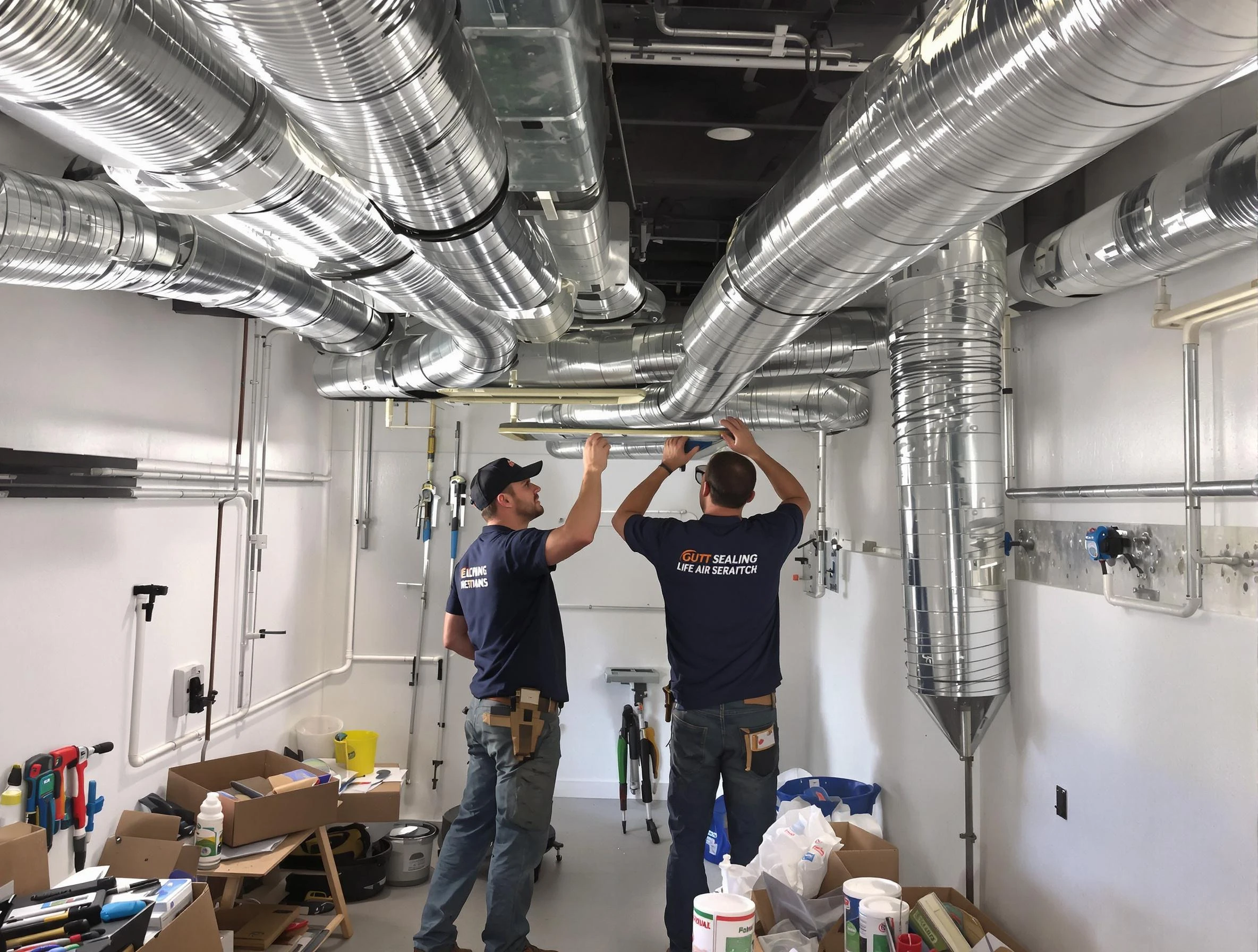 Argo Air Duct Cleaning technician applying professional duct sealing solutions in Argo